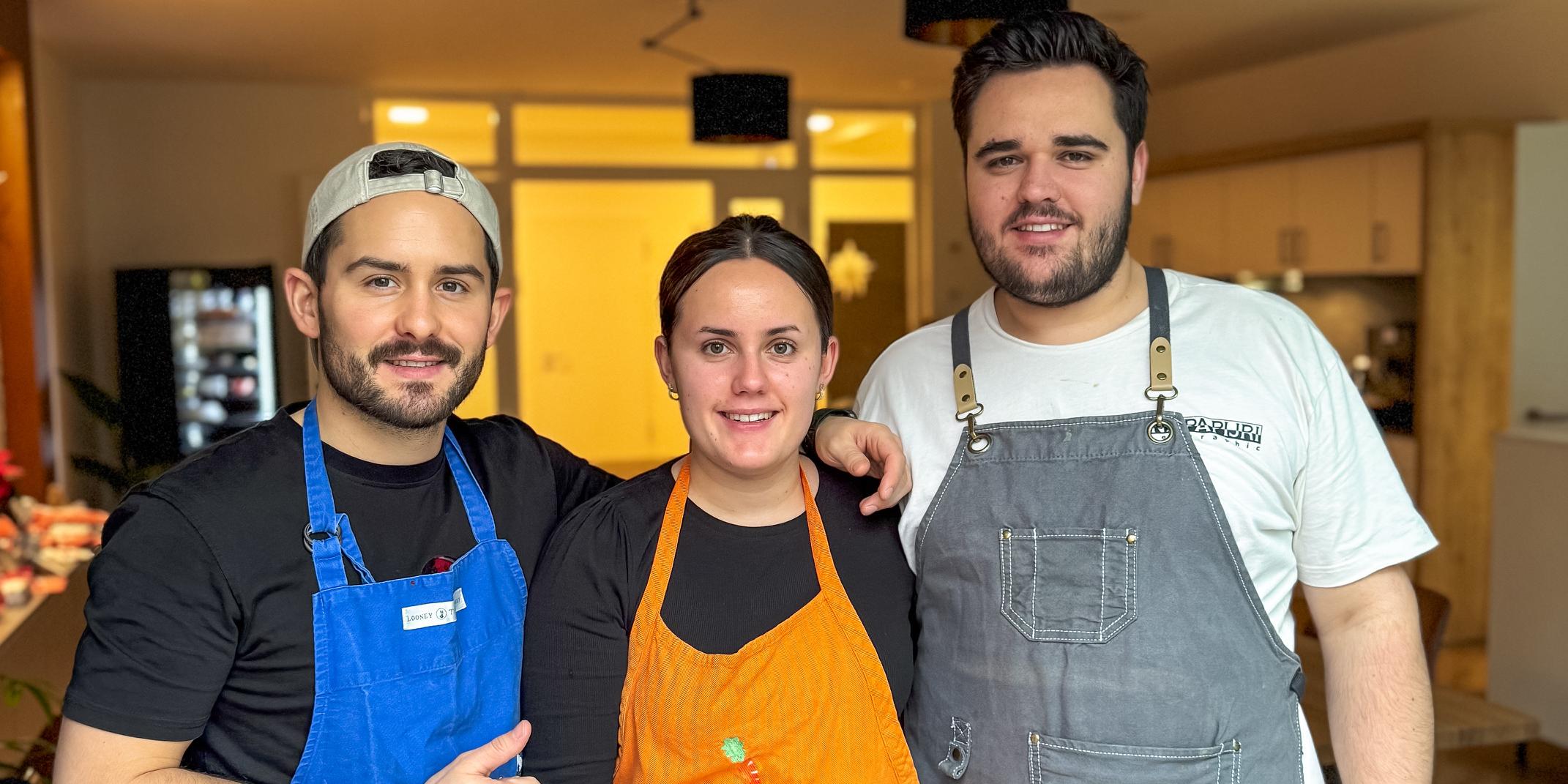 Für das Koch-Team bestehend aus Tim Maur sowie Lucy und Justin Ströder war die Zubereitung des Menüs eine ganz besondere Erfahrung.