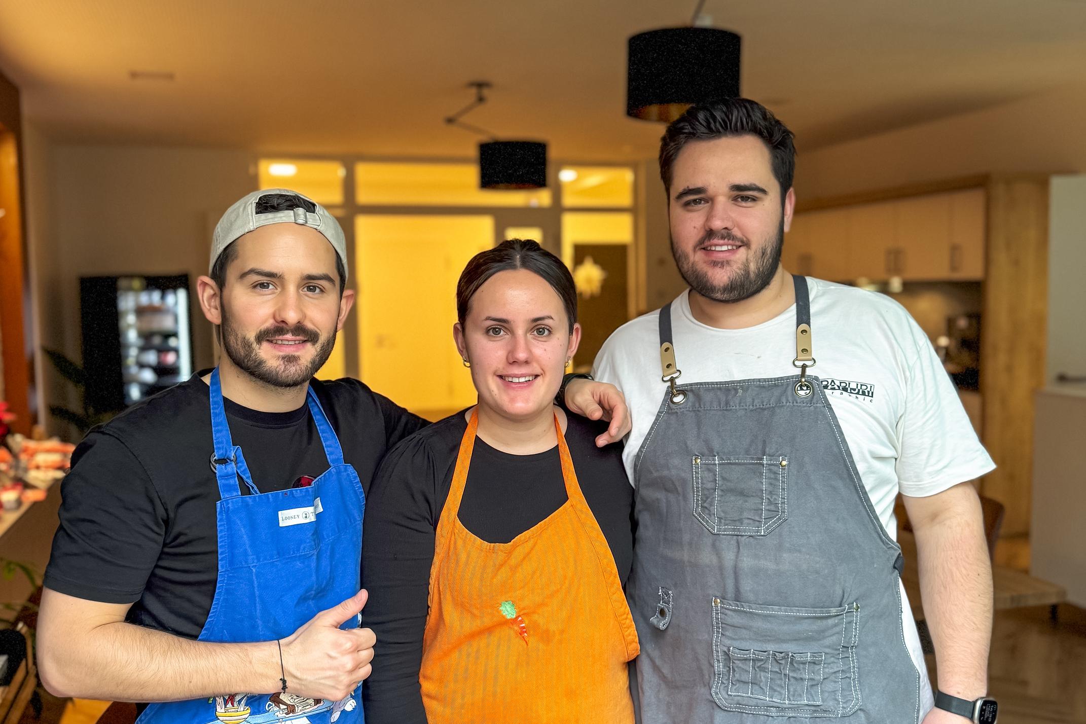 Für das Koch-Team bestehend aus Tim Maur sowie Lucy und Justin Ströder war die Zubereitung des Menüs eine ganz besondere Erfahrung.